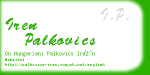 iren palkovics business card